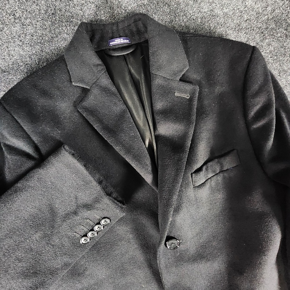 Stafford Overcoat Top Coat Winter Coat Men's 38S Black Wool blend Casual Preppy - Picture 2 of 11